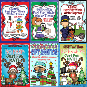 Preview of Christmas Bundle-Part Part Whole -Add/Subtract to 20 Winter MAFS Common Core