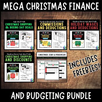 Preview of Christmas Bundle | Paycheck Math, Budgeting, Personal Finance | December
