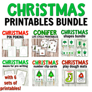 Preview of Christmas Bundle Preschool Activities or Montessori with 17 Activities