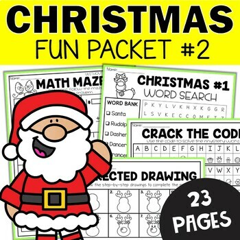 Preview of Christmas Busy Packet Word Search Fun for December or Winter Morning Worksheets
