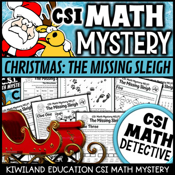 Preview of Christmas CSI Math Mystery Detective The Missing Santa Sleigh Activities & Game