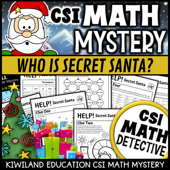 Preview of Christmas CSI Math Mystery Detective Who is Secret Santa Activities and Games