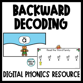 Preview of Christmas CVC Phonics | Snowman Backward Decoding | Digital Resource