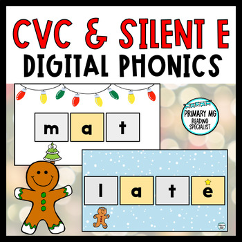 Preview of Christmas CVC & Silent E | Digital Phonics | Decoding and Blending BUNDLE