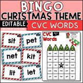 Christmas CVC Word BINGO Cards - No Prep Printable & Editable