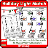 Christmas CVC Words Rhyming and Word Families | Holiday Lights