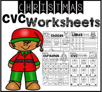Preview of Christmas CVC Worksheets