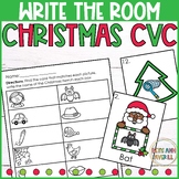 Christmas CVC Write the Room for Kindergarten Writing Cent