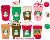 Christmas Cafe Coffee Clipart - SVG, PNG, EPS Images - Pep