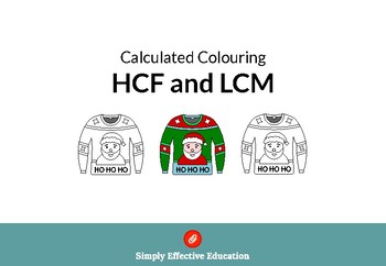 Christmas Calculated Coloring Hcf And Lcm By Simply Effective Education