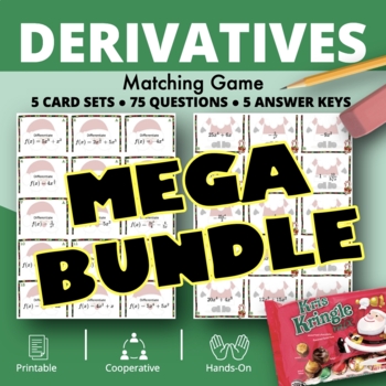Preview of Christmas: Calculus Derivatives BUNDLE of Matching Games