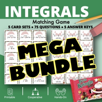 Preview of Christmas: Calculus Integrals BUNDLE of Matching Games