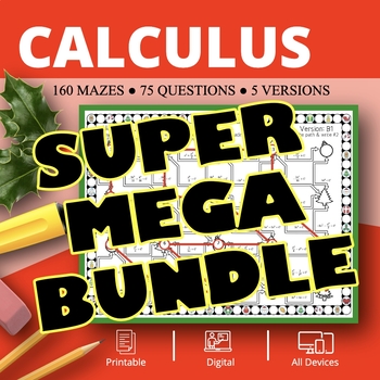 Preview of Christmas: Calculus SUPER MEGA BUNDLE Maze Activity