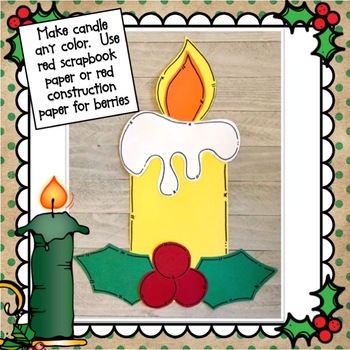 Christmas Candle Craft by Little Kinder Bears | Teachers Pay Teachers