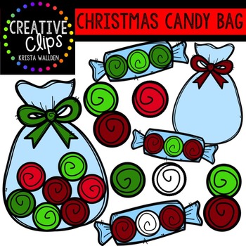 Preview of Christmas Clipart Candy Bags {Creative Clips Clipart}
