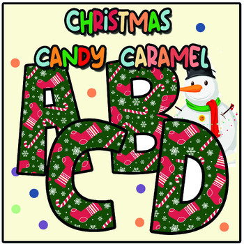 Preview of Christmas Candy Cane Caramel Display Letters