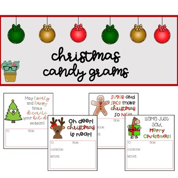 Christmas Candy Grams by The Sophisticated Succulent | TpT