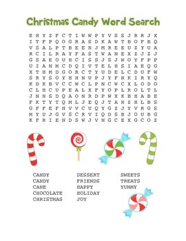 “Christmas Candy” Word Search – Holiday Fun! (Full Color Version)