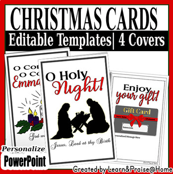 Preview of Christmas Card Editable Template for Teacher or Parent Gifts | PowerPoint