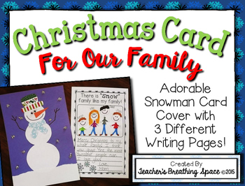 Preview of Christmas Card  |  Parent Christmas Card with a Snowman Theme