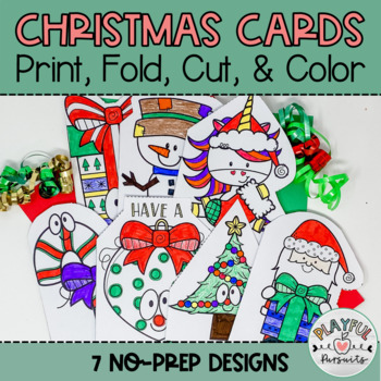 Preview of Christmas Card Printables to Color