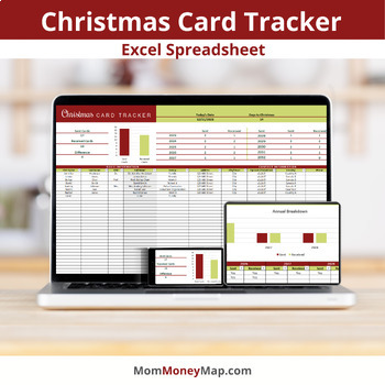 Preview of Christmas Card Tracker Excel Spreadsheet
