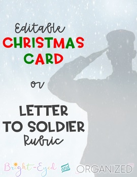 Preview of Christmas Card OR Letter to Soldier Writing Rubric {Editable}