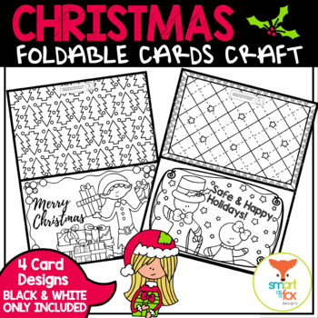 Preview of Christmas Cards Holiday Craft Coloring Printable - Distance Learning