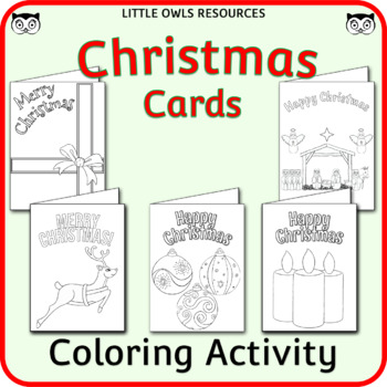 Preview of Christmas Cards Templates - Coloring Activity