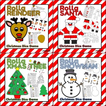 Christmas Dice Games - Santa, Snowman, Reindeer & Xmas Tree by ...