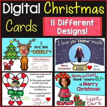 Preview of Christmas Cards for Parents with Student Photos Holiday Digital Ecards or Gifts