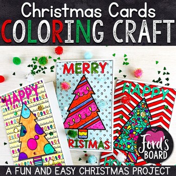 Preview of Christmas Cards to Color | Christmas Card Craft | Holiday Cards to Color