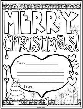 Christmas Cards to Color from Students | Christmas Thank You Notes from ...