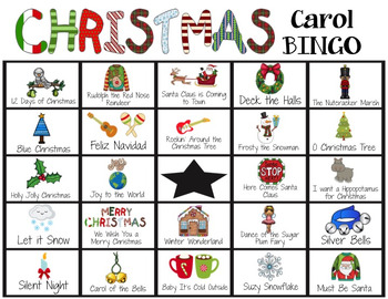 Christmas Carol Bingo By Music Matters With Mrs Burnham Tpt