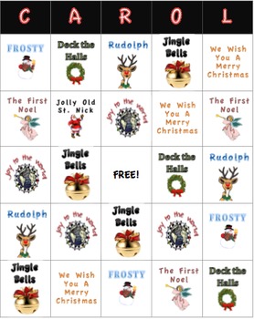 Christmas Carol Bingo Game By Claire Burns With Winsome Music Tpt