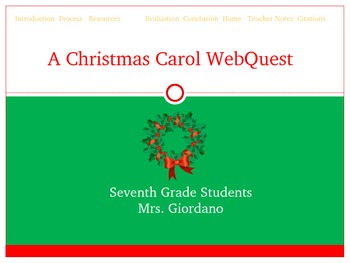 Preview of Christmas Carol POst WebQuest