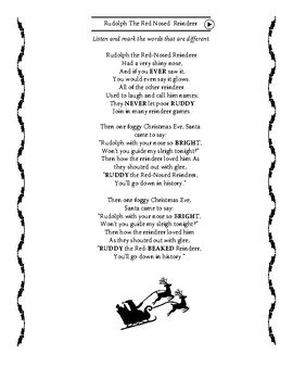 Christmas Carol. Rudolph The Red Nosed Reindeer by ELT Buzz Teaching Resources