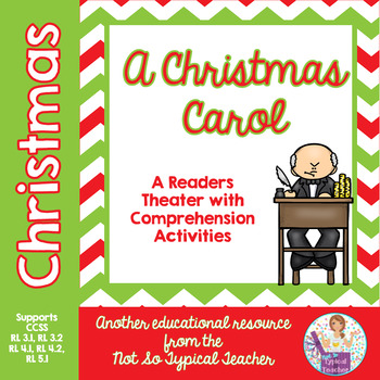 Preview of Christmas Carol Reader's Theater Script & Activities  RL3.1, RL3.2, RL4.1, RL5.1