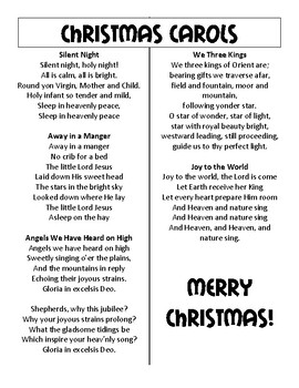 Christmas Carol Sing-along Printable: 1 Verse For Easy Kids' Caroling!