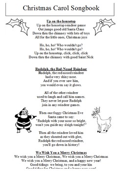 Christmas Carol Sing-a-long Booklets by Mrs Breyne | TPT