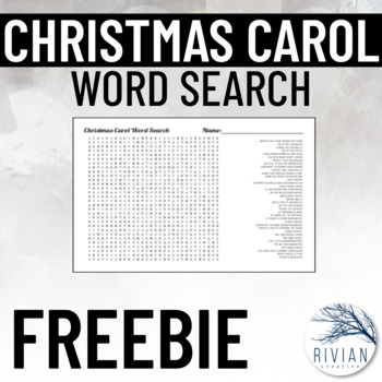 Preview of Christmas Carol Word Search - Holiday Music Activity