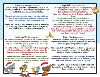Christmas Caroling Song Sheets by Live 4 Learning | TpT