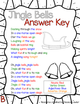 Jingle Bells Christmas Carol Handwriting Practice Activity