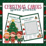 Christmas Carols Word Search Puzzle | Christmas Activities