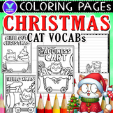 Christmas Cat Vocabs Coloring Pages & Writing Paper Art Ac