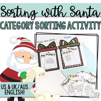 Preview of Christmas Category Sorting Game - Sorting with Santa- Low Prep!