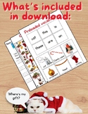 Christmas Cats!! I-spy search/Preloaded Voc./ Tracing/Writ