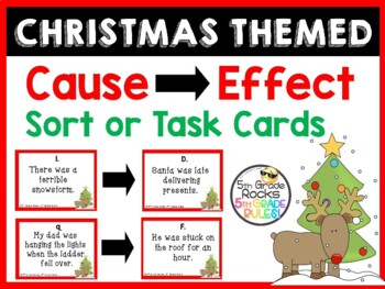 Preview of Christmas Cause and Effect Task Cards