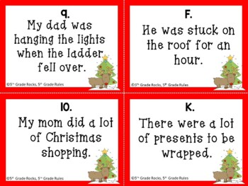 Christmas Cause and Effect Task Cards by 5thGradeRocks, 5thGradeRules