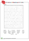 Christmas Cells Wordsearch with Answers